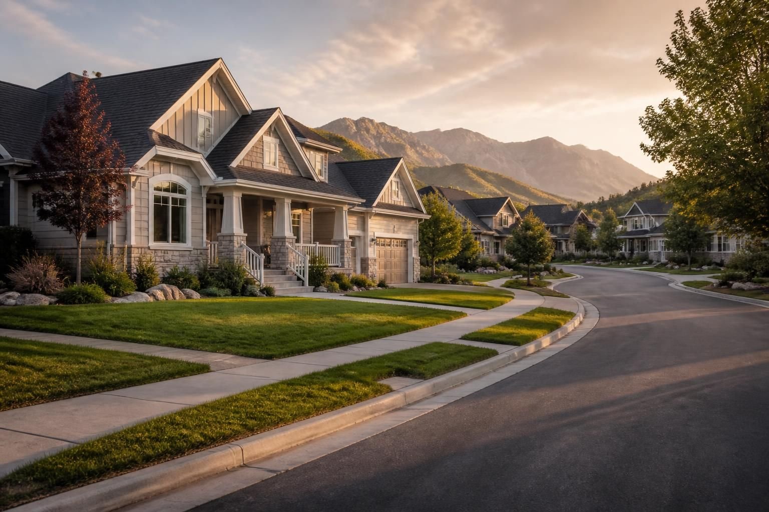 Well-kept Farmington homes with refined rooflines.