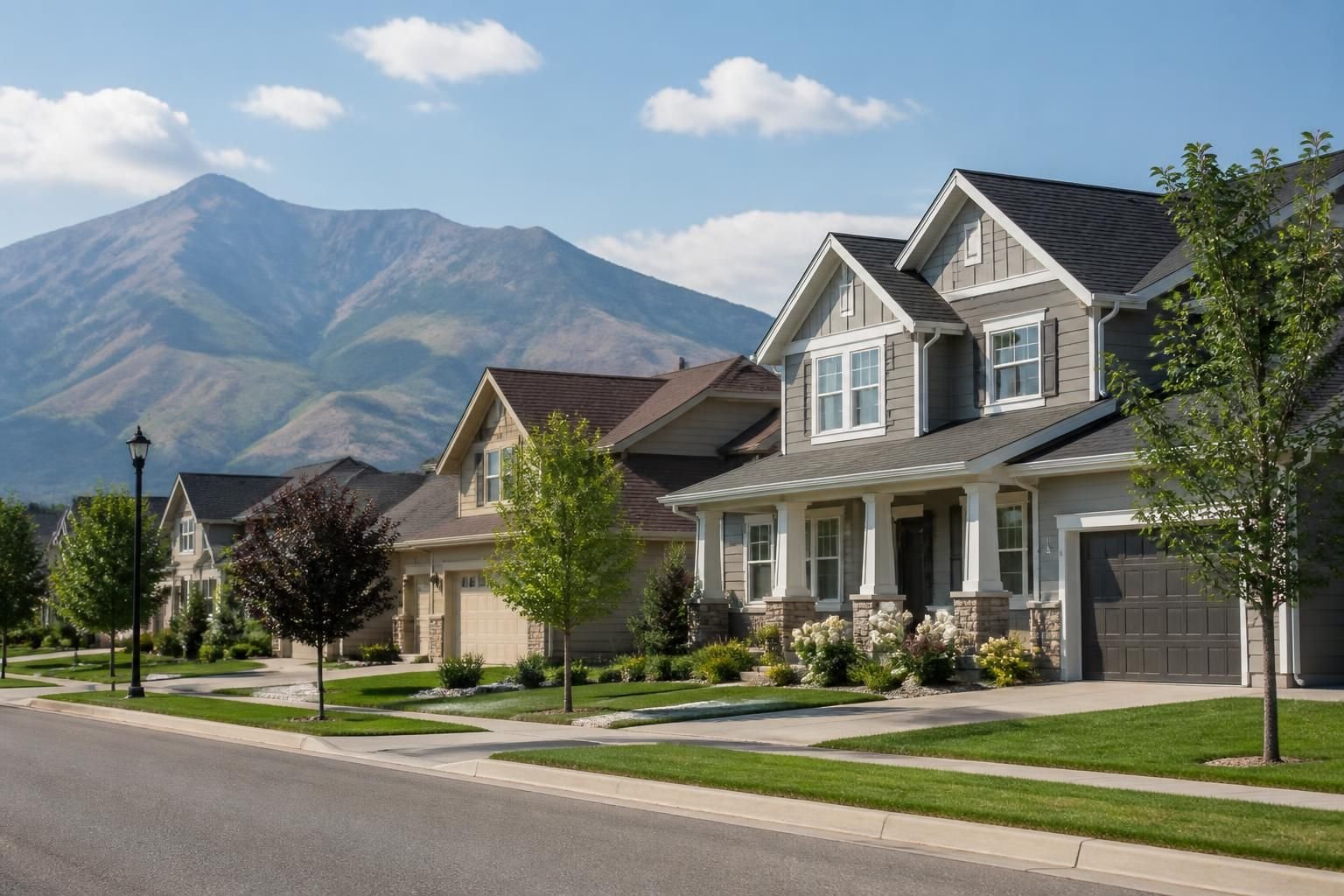 Attractive Kaysville homes with trees and clean rooflines.