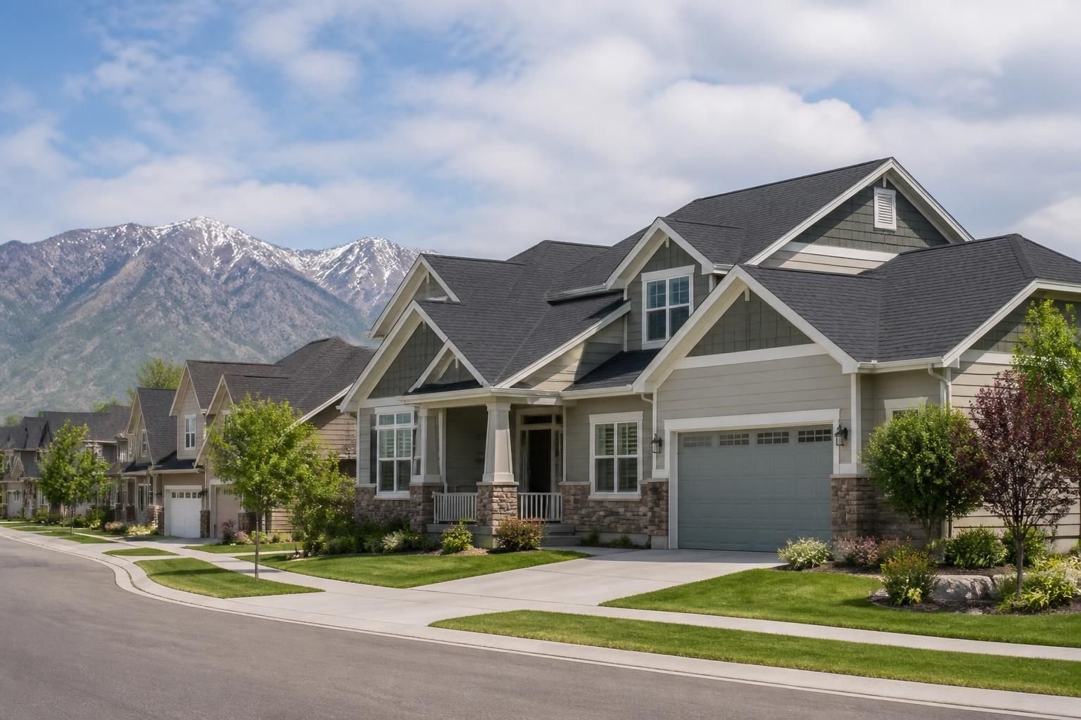 Established Layton neighborhood homes with visible rooflines.